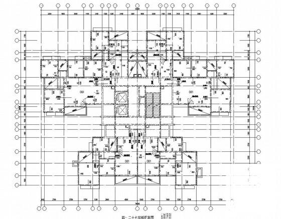 27层剪力墙结构住宅楼结构CAD施工图纸（人工挖孔桩） - 3