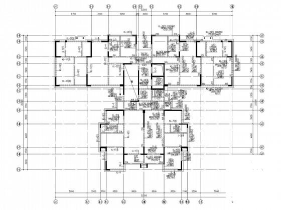 平面不规则超限全剪力墙结构住宅结构设计CAD施工图纸(梁配筋图) - 3