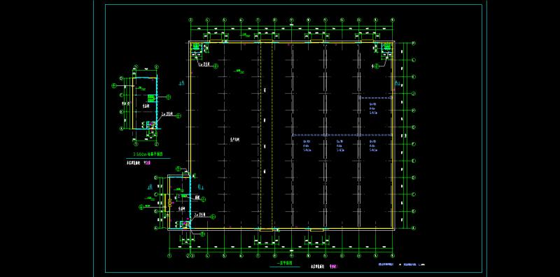 轻钢厂房建筑设计方案（CAD施工图纸及建筑设计说明）(钢筋混凝土结构) - 2