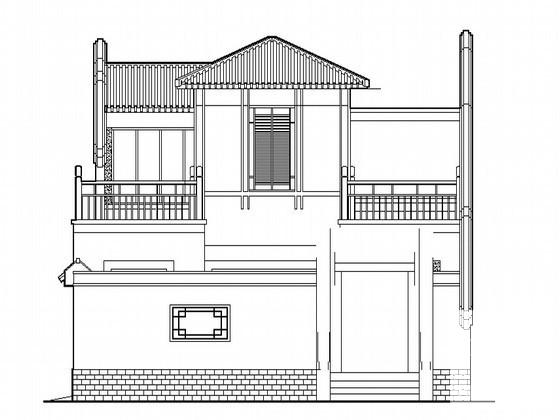 2层仿古四合院民居建筑方案设计CAD图纸 - 1