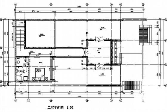 2层仿古四合院民居建筑方案设计CAD图纸 - 2