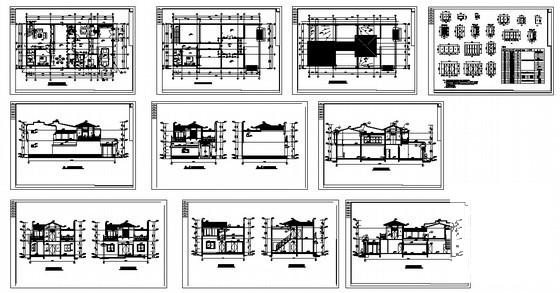 2层仿古四合院民居建筑方案设计CAD图纸 - 3