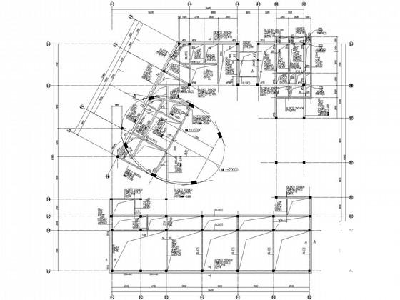 3层幼儿园框架结构CAD施工图纸(带椭圆形造型) - 1
