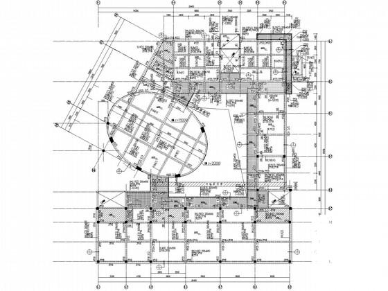 3层幼儿园框架结构CAD施工图纸(带椭圆形造型) - 3