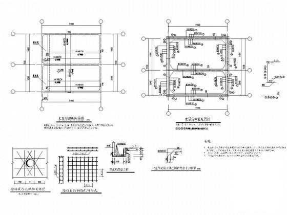 砌体结构铁路立交桥水泵房结构CAD施工图纸（建施）(梁平法配筋图) - 1