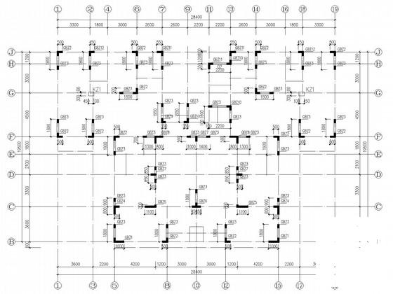 19层住宅楼剪力墙结构CAD施工图纸(筏板基础，含建施) - 1