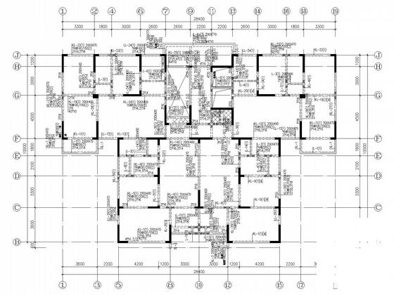 19层住宅楼剪力墙结构CAD施工图纸(筏板基础，含建施) - 4