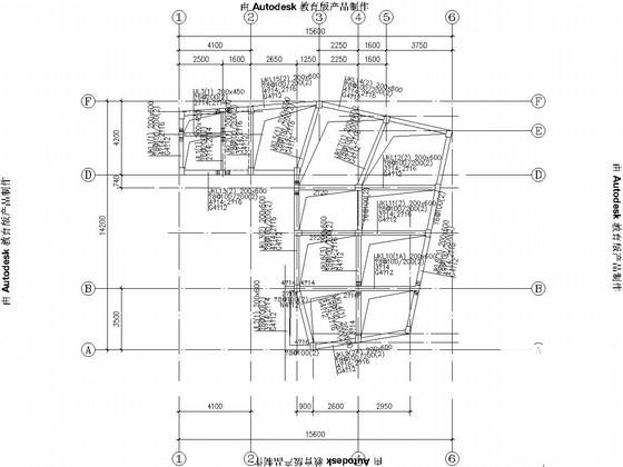 6层框架剪力墙结构私人住宅楼结构CAD施工图纸(平法表示) - 2
