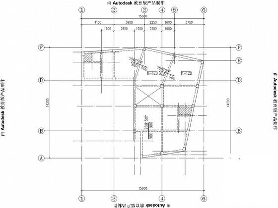 6层框架剪力墙结构私人住宅楼结构CAD施工图纸(平法表示) - 3