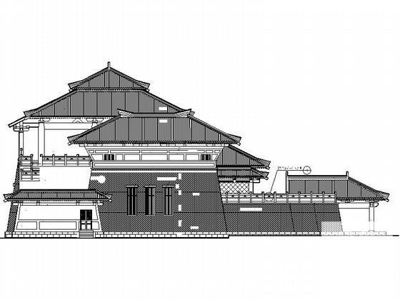 仿古3层单檐道学院设计CAD施工图纸 - 1