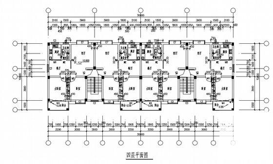 砌体结构4层古建筑民居建筑施工CAD图纸 - 3