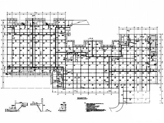 国内地下1层车库结构CAD施工图纸（筏板基础） - 1