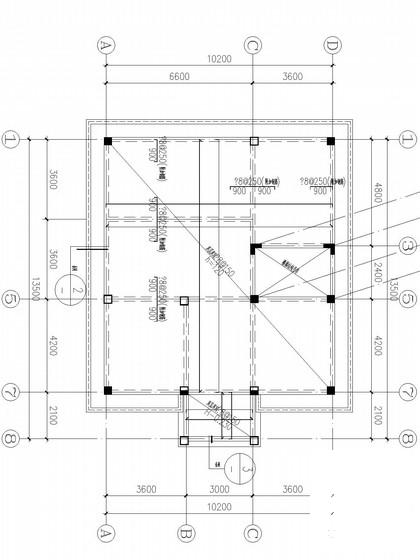 13.5米X10.2米框架别墅结构CAD施工图纸（独立基础） - 4