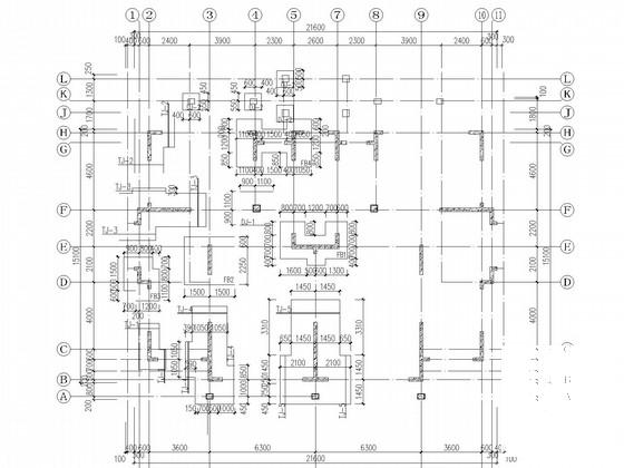 6层剪力墙伯爵公馆结构CAD施工图纸（条形基础独立基础）(平面布置图) - 2