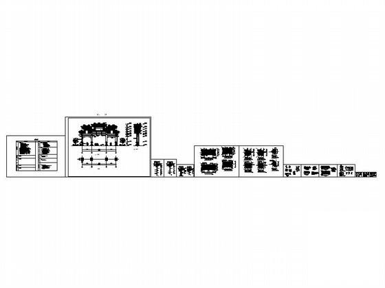 经典牌楼四柱九楼CAD施工图纸(钢筋混凝土) - 4