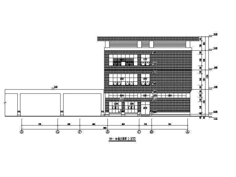 3层物流厂房建筑幕墙CAD施工图纸 - 5