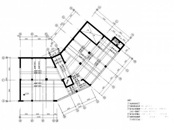 局部12层框剪住宅楼结构CAD施工图纸（8度抗震） - 1