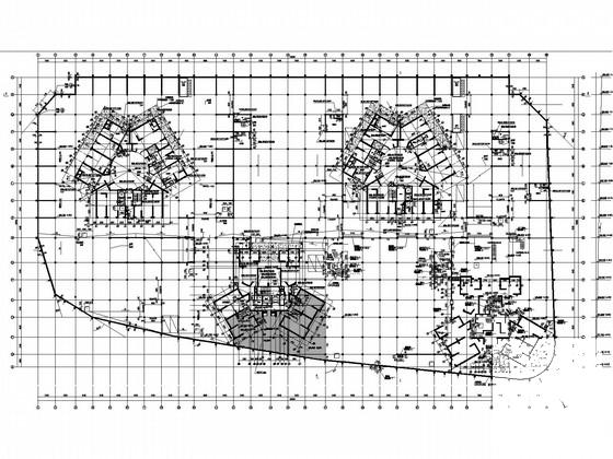 地下车库2层框架结构CAD施工图纸（筏形基础） - 1