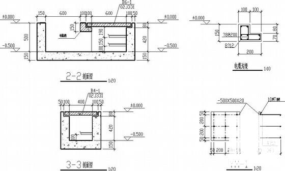 生活用水综合处理间框架结构CAD施工图纸（条形基础） - 4