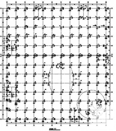 框架结构商场结构CAD施工图纸（3层桩基础）(预应力管桩) - 1
