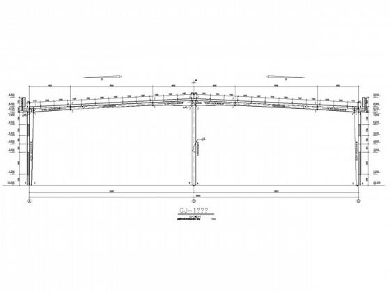 带女儿墙36米门式刚架厂房结构CAD施工图纸（独立基础）(平面布置图) - 1