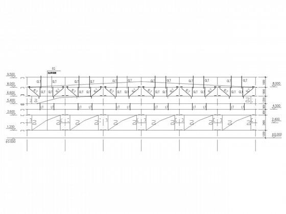 带女儿墙36米门式刚架厂房结构CAD施工图纸（独立基础）(平面布置图) - 3