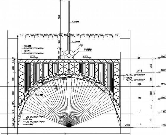 高档小区装饰构架钢桁架结构CAD施工图纸（7度抗震） - 1