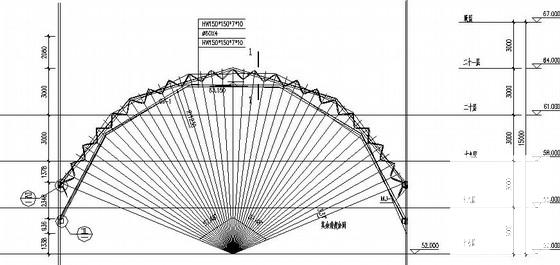 高档小区装饰构架钢桁架结构CAD施工图纸（7度抗震） - 2
