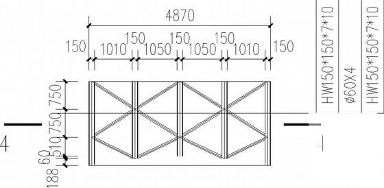 高档小区装饰构架钢桁架结构CAD施工图纸（7度抗震） - 3