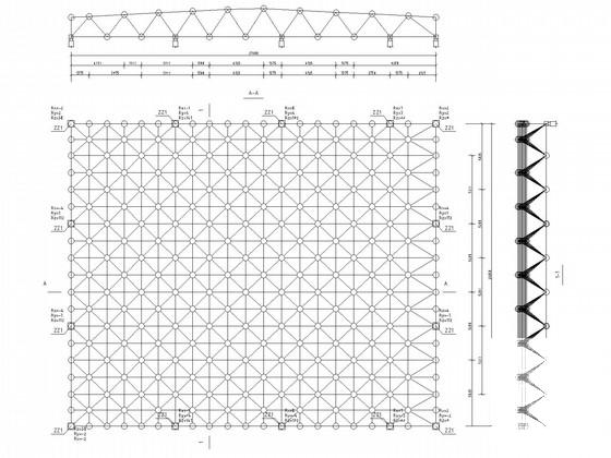 老年活动中心报告厅双层网架结构CAD施工图纸 - 1