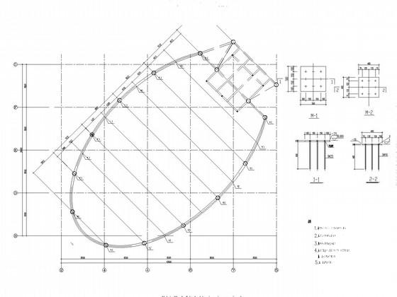 椭圆形家居店屋顶中庭钢结构CAD施工图纸（6度抗震） - 1