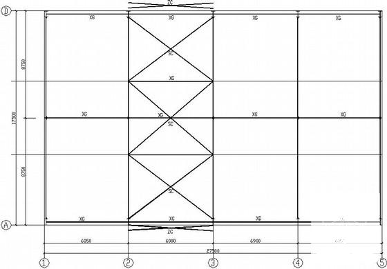型钢混凝土车间及办公楼结构CAD施工图纸（独立基础）(平面布置图) - 1
