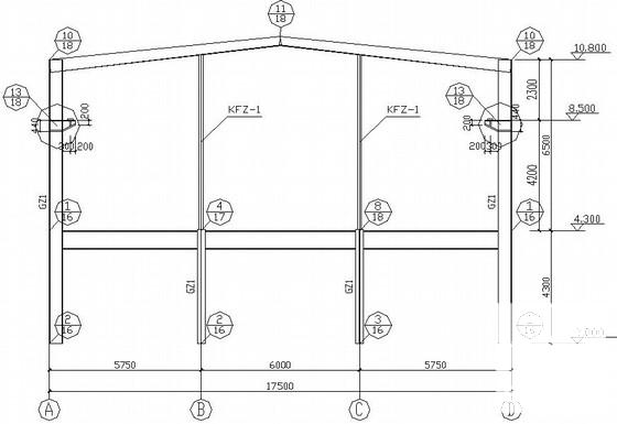 型钢混凝土车间及办公楼结构CAD施工图纸（独立基础）(平面布置图) - 2