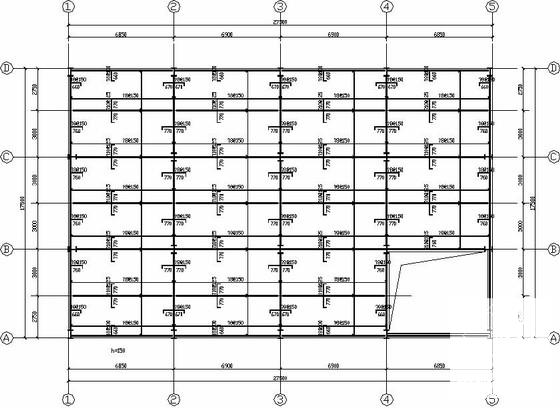 型钢混凝土车间及办公楼结构CAD施工图纸（独立基础）(平面布置图) - 3