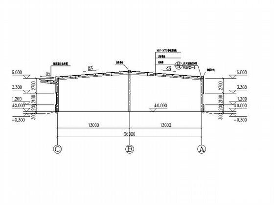 单层钢结构厂房建筑CAD施工图纸 - 2