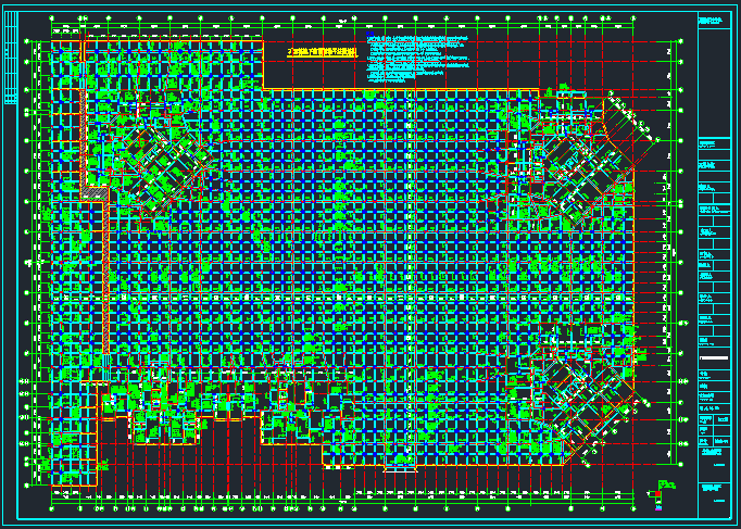 地下单层框架剪力墙结构车库结构CAD施工图纸（桩基础） - 3