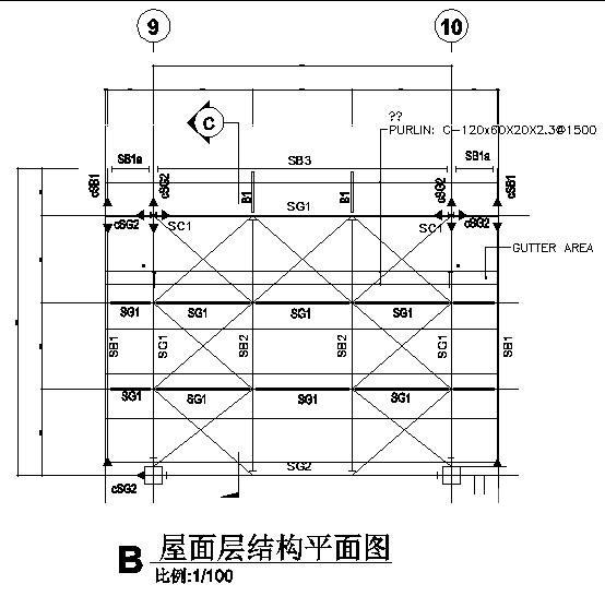 单层轻型门式刚架钢结构电子厂房结构CAD施工图纸 - 3
