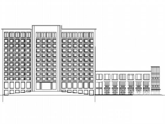 现代风格高层商务酒店建筑设计方案设计CAD图纸 - 1