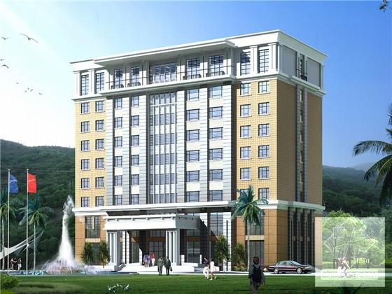 现代小高层商务宾馆建筑设计方案设计图纸（带效果图纸） - 1