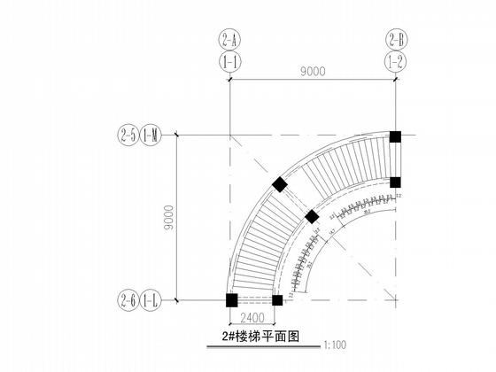 室内训练场底部框架网架屋顶结构CAD施工图纸（独立基础） - 5