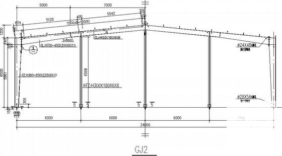 90米多连跨门式刚架独立基础车间结构CAD施工图纸(平面布置图) - 3