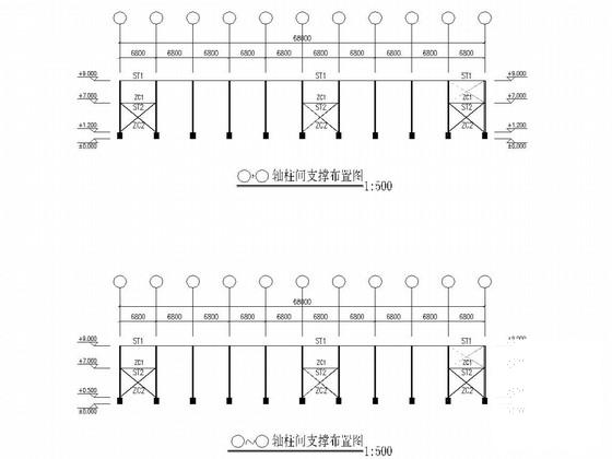 单层门式钢架结构厂房结构CAD施工图纸（跨度48米） - 2