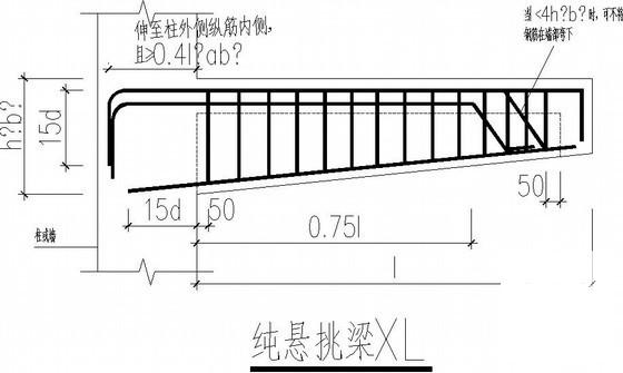 纯悬挑梁XL及各类梁的悬挑端配筋构造详细设计图纸(附加箍筋) - 1