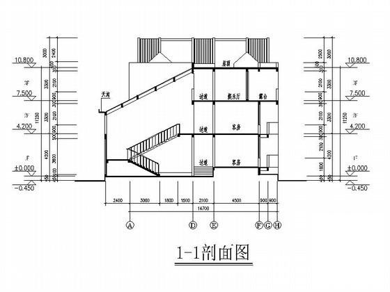 中学3层学生招待所建筑方案设计CAD图纸 - 2