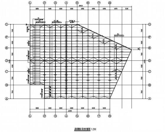 钢结构4S店结构CAD施工图纸（单层局部2层） - 2