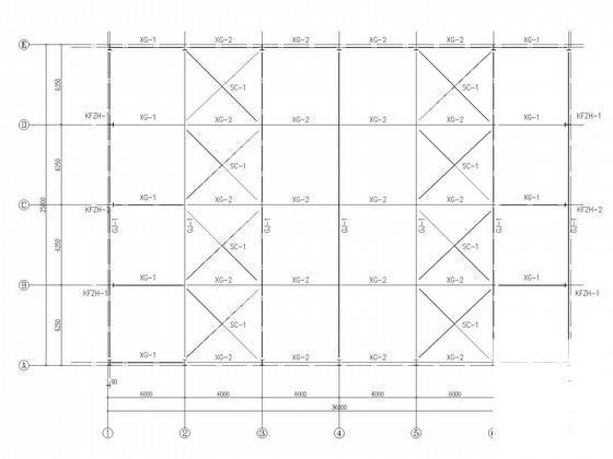 25米跨带吊车门式刚架厂房结构CAD施工图纸(8度抗震含建施)(平面布置图) - 3