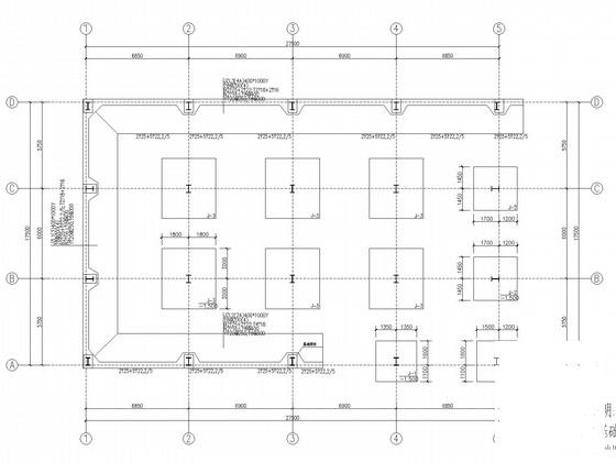 17.5米跨两层门式刚架结构CAD施工图纸（独立基础）(平面布置图) - 2