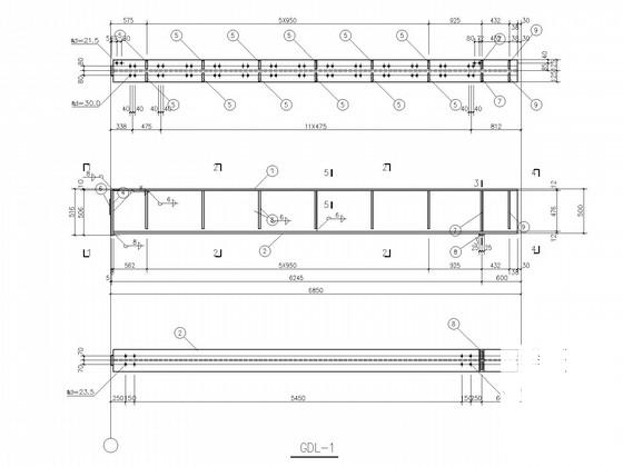 17.5米跨两层门式刚架结构CAD施工图纸（独立基础）(平面布置图) - 4
