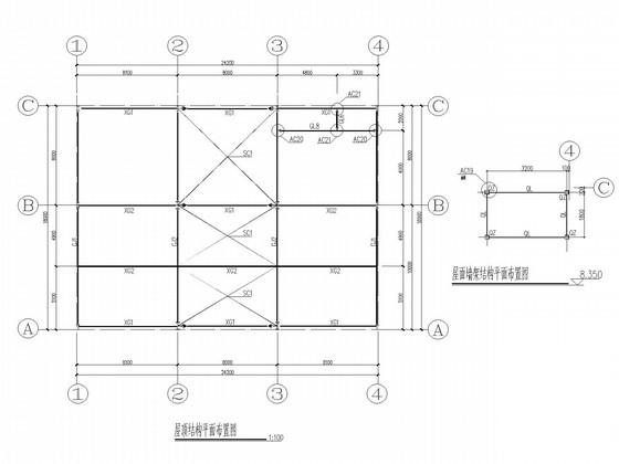 18米跨局部门式刚架厂房结构CAD施工图纸(平面布置图) - 3