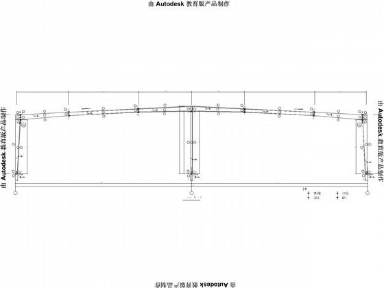 40米跨门式刚架单层厂房结构CAD施工图纸(建施)(平面布置图) - 1